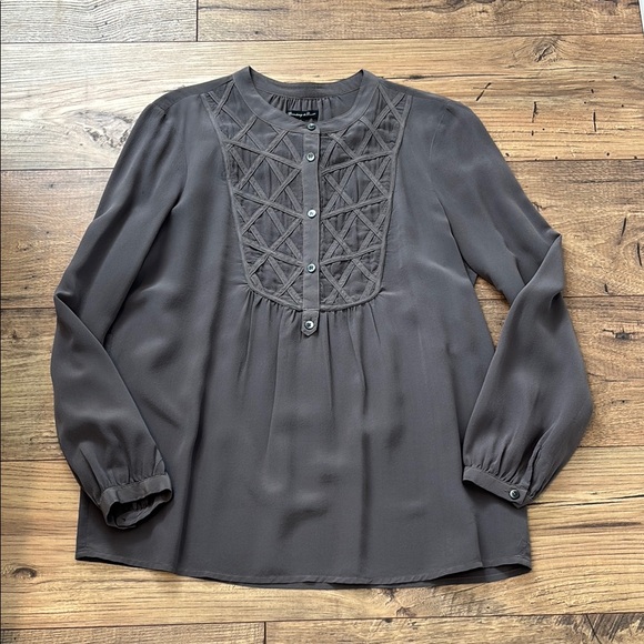 Madewell Silk Bib Front Blouse - Picture 1 of 5